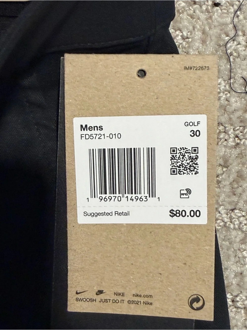 Men's black Nike golf shorts